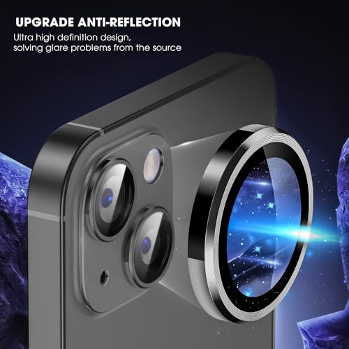 Image of GRIPP 2in1 Focal Camera Lens Protector for iPhone 15, iPhone 15 Plus, Aluminium Alloy Ring, Ultra-Clear HD Glass, Scratch-Resistant, Case Friendly, Easy Install - Black