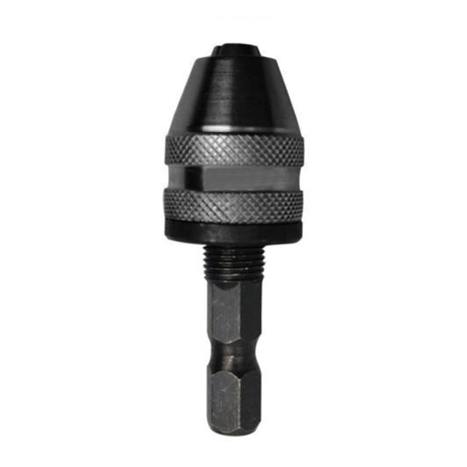 Mini uchwyt wiertarski bezkluczykowy Aluminum Alloy Keyless Drill Chuck with Hex Shank | Multicolor 0.5-3.6mm 6.35mm Hex Shank 3pcs for Drill/Impact Driver: Keyless Quick Change(Black)