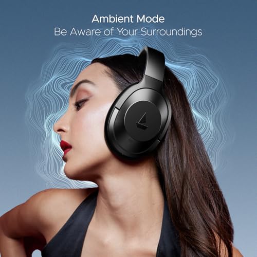 Image of Boat Nirvana 751 ANC,65Hrs Battery,Hybrid (~33dB),Fast Charge,Ambient Sound Mode,Button Controls,Immersive Sound,Carry Pouch,Bluetooth Over Ear Headphones,Wireless Headphone with Mic(Gunmetal Grey)