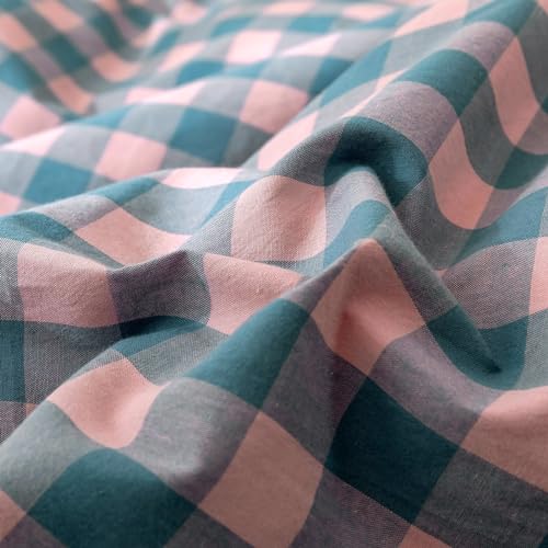 Image of Queen Comforter Set Modern Style Checkered Pattern Comforter Purple Pink Plaid Bedding Comforter Lightweight Fluffy Soft Boho Grid Bedding Geometric Plaid Comforter Set Queen with 2 Pillowcases
