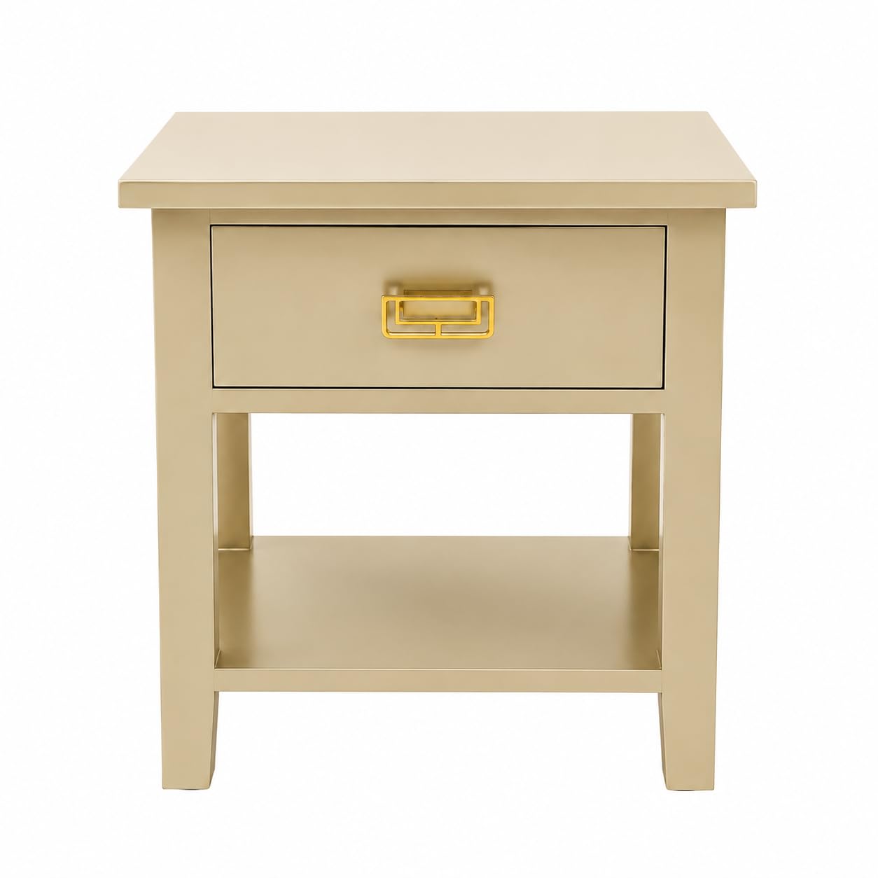 Ashford Side Table with Drawer & Open Shelf – Beige/Cream Wooden Bedside Table for Bedroom, Modern End Table for Living Room, Nightstand with Storage, Easy Assembly-image-11