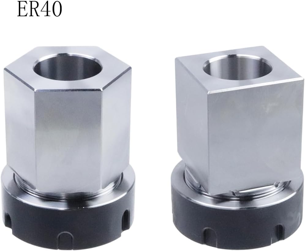 ER-40 Square and Hex Collet Chuck Block Set, Fit forMilling Machine, Workholding Holder for CNC Lathe Engraving Cutting Machine (A Set)