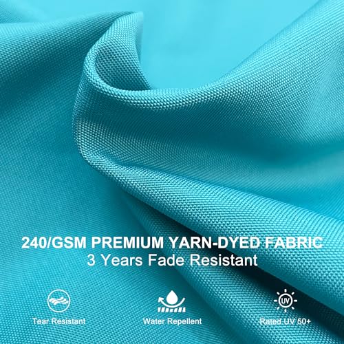 PURPLE LEAF 10' X 13' Patio Umbrella Outdoor Rectangle Umbrella Large Cantilever Umbrella Windproof Offset Heavy Duty Sun for Garden Deck Pool Patio, Turquoise Blue - Image 4