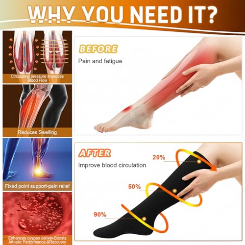 Image of Graduated Medical Compression Socks for Women&Men 20-30mmhg Knee High Sock