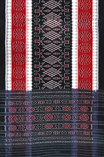 Image of Odisha Sambalpuri Handloom Ikat Women's Cotton Saree, Odisha Handloom Handmade Pure Cotton Khandua Saree, Ikkat Orissa Traditional Handloom Saree Without Blouse