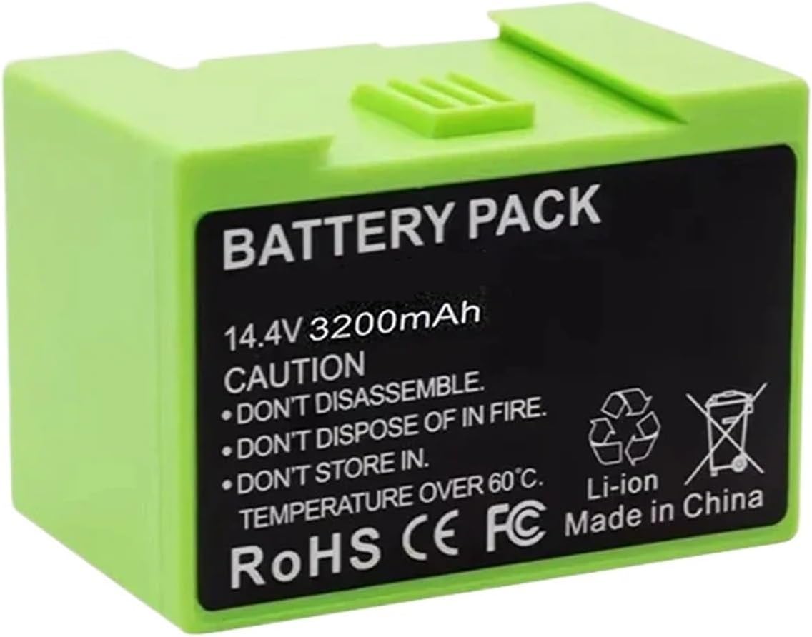14.4V 2600mAh/3200mAh Replacement Li-ion Battery,Compatible For Roomba E5, E6 I7, +, I3, +, I4(3200mAh)