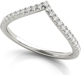 Diamond Chevron Half Eternity Ring | 0.25ct to 2.00ct D/VVS Lab Diamond | 9K/18K Gold & 950 Platinum | UK Hallmarked | Gift for Women
