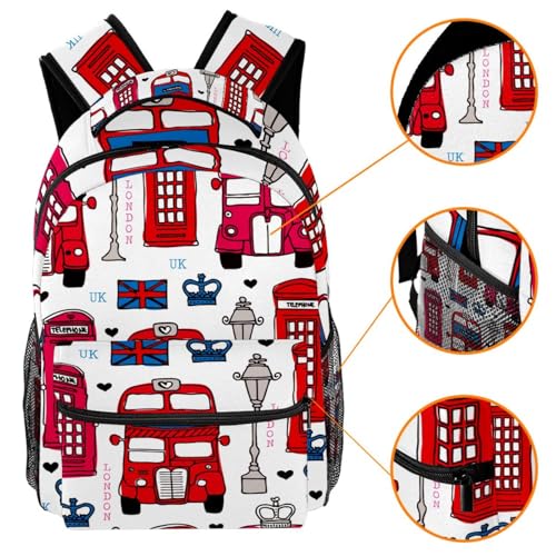 Sac à dos d'école London Bus idéal pour le collège et les sorties