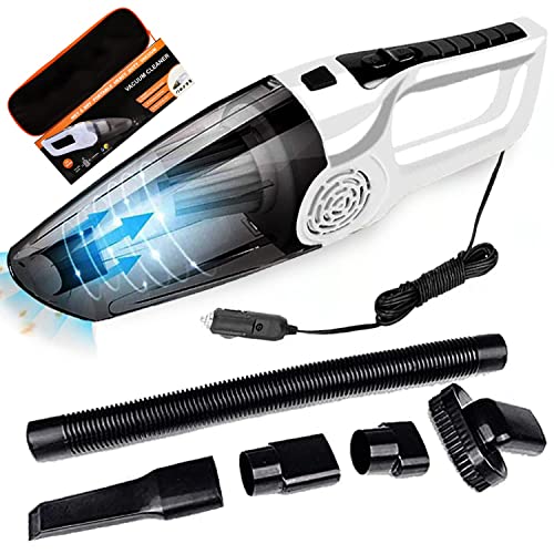 BAZKU Car Vacuum Cleaner Portable & Corded High Power for Car Cleaning Car Accessories, DC 12V, 120W 5.5 KPA, Vacuum Cleaner for Home Wet and Dry Car Vacuum Cleaner for Car(1-a White Vacuum) BAZKU Car Vacuum Cleaner Portable & Corded High Power for Car Cleaning Car Accessories, DC 12V, 120W 5.5 KPA, Vacuum Cleaner for Home Wet and Dry Car Vacuum Cleaner for Car(1-a White Vacuum)