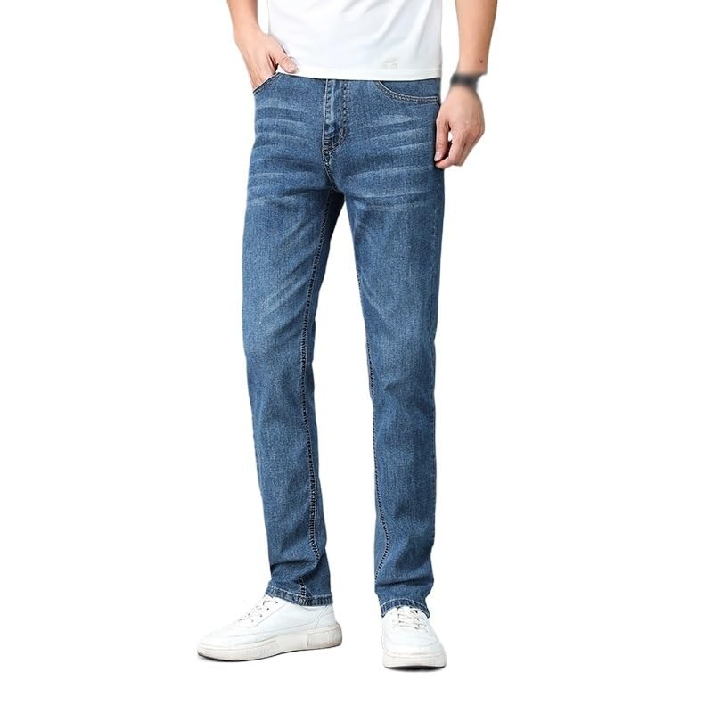 Spring and Fall Jeans Basic Jeans Business Straight Leg Regular Stretch Jeans(40)2