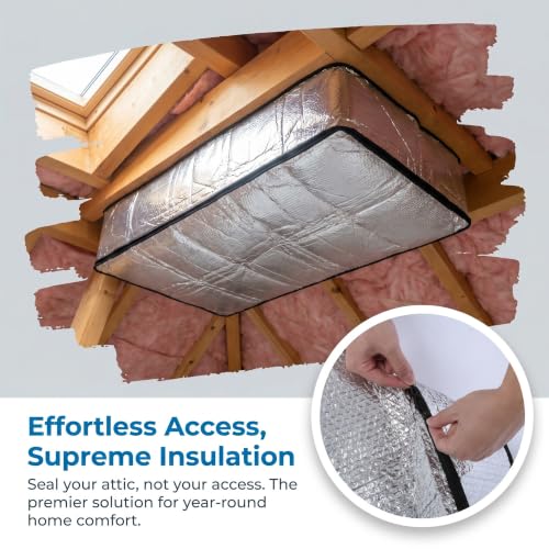 Funda de papel de aluminio para escalera de ático que elimina corrientes de aire en casa 4