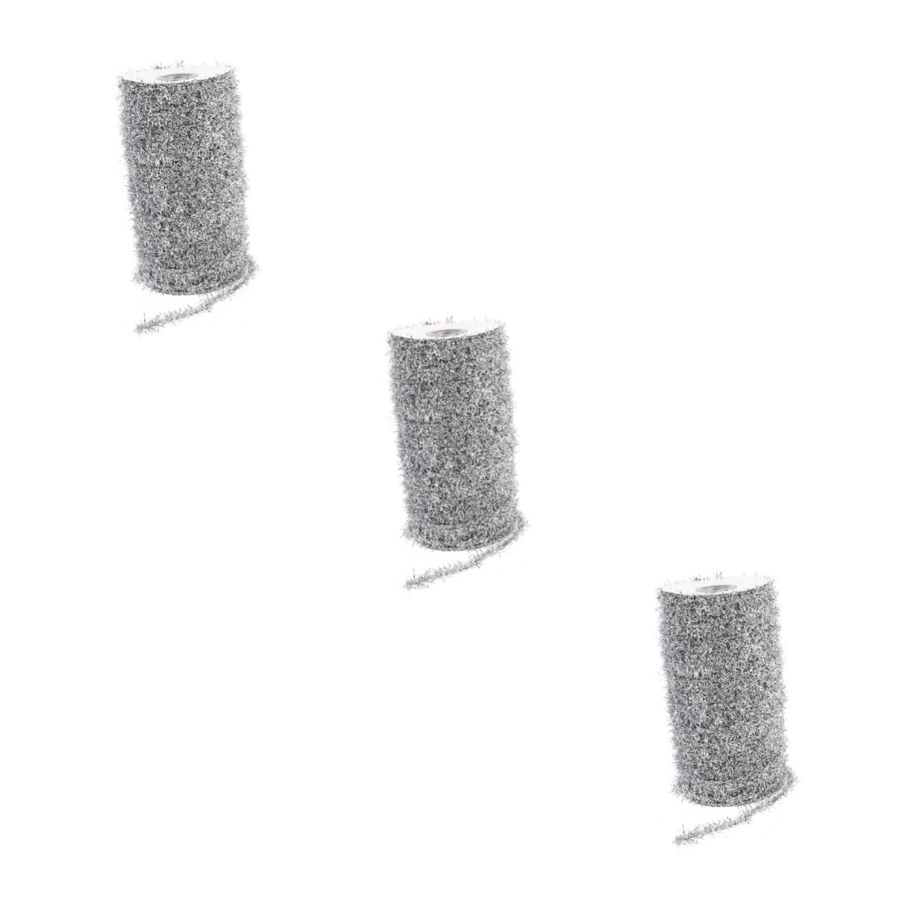 Guirnalda de espumillón de Navidad, 1 Rollo de guirnaldas metálicas de Colores, Guirnalda de oropel, Navidad metálica(Silverx3pcs,Mediumx3pcs)