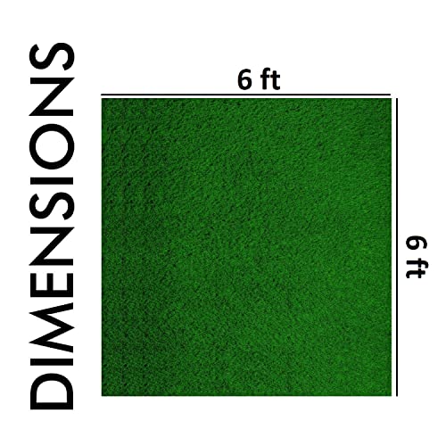 Image of Yellow Weaves High Density Artificial Rectangular Grass Carpet Mat For Balcony, Lawn, Door, (6 X 6 Feet), Green