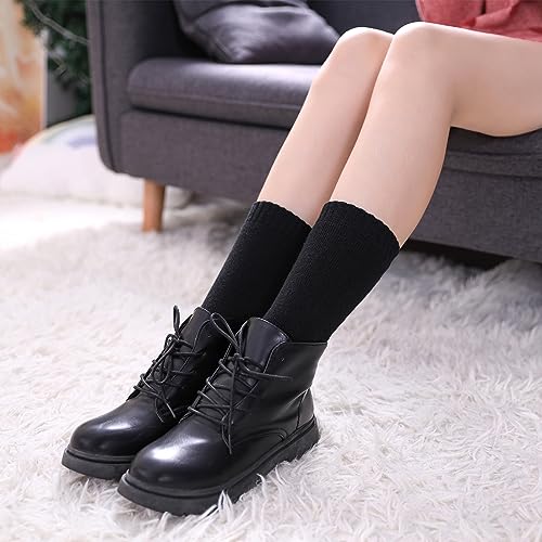 Image of LINEMIN Wool Socks for Women Winter Warm Hiking Thick Warm Cozy Boot Crew Gift Socks 5 Pairs