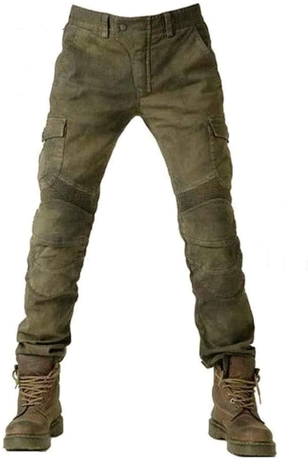 Hombres Pantalones De Motociclismo Moto Jeans con Equipo de protección Pantalones de Motocicleta de Carreras de Motocicleta Verde Militar