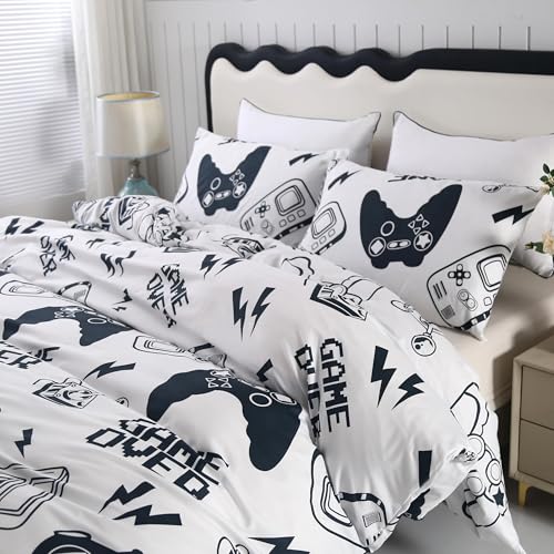 Housse de couette avec attaches de coin et fermeture éclair SDIII