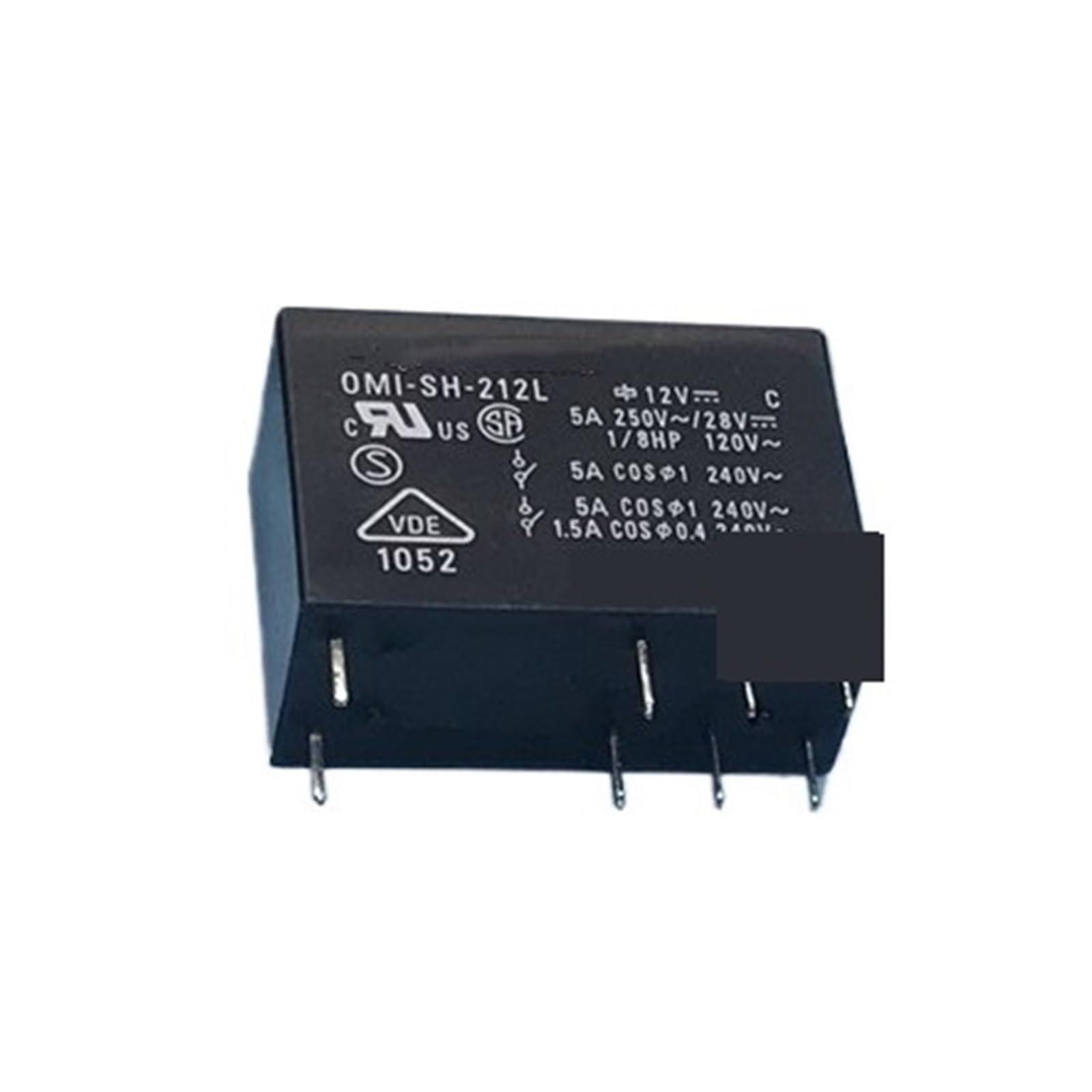 Relé electromecánico OMI-SH-212L DC12V con capacidad 5A de 8 pines