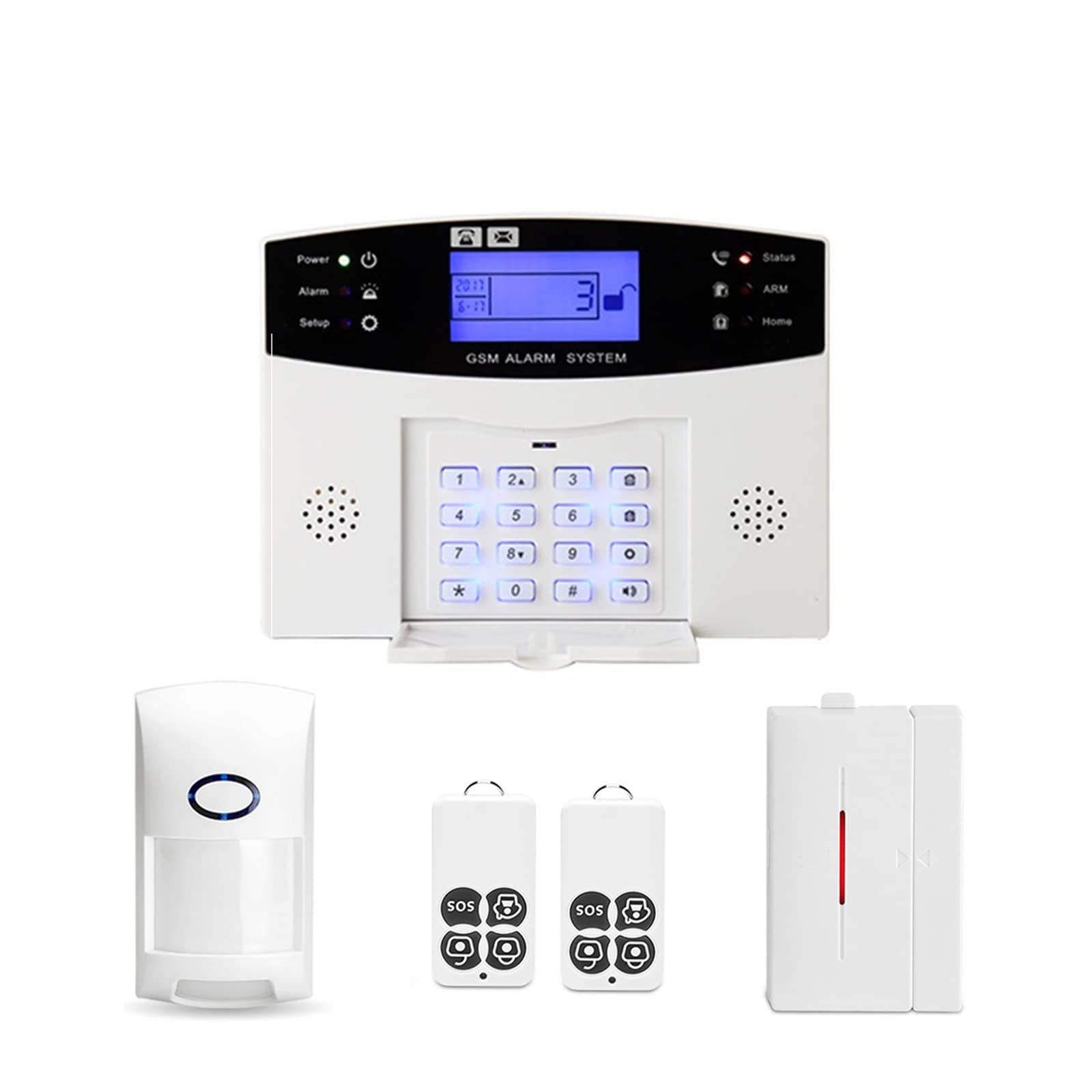 gsm Sistema de Alarma inalámbrico Alarma de ladrillo de Inicio Inteligente Pir Sensor de Humo con Botones de Funcionamiento de 105db Treble Siren(A)