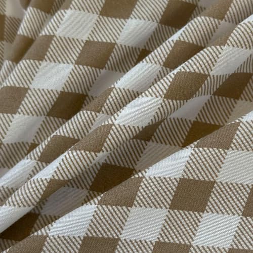 Nsnlgsgc Queen Gingham Grid Duvet Cover Set Tan- Washed Microfiber Plaid Comforter Cover Set Brown Soft & Lightweight Breathable Clean Bedding Set thumb #5