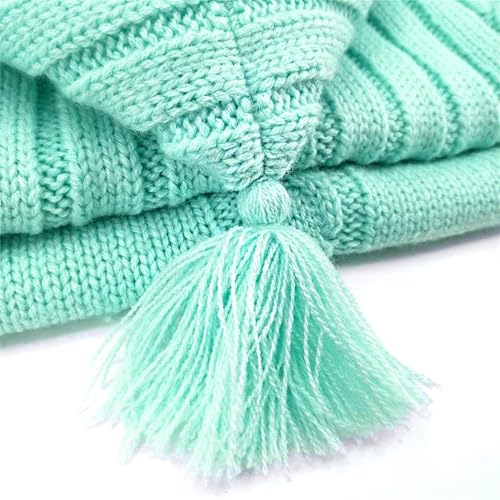 Image of XMWEALTHY Baby Blankets for Boys Girls Newborn Essentials Wrap Swaddles Knit Wrap Blanket Bag Stroller Receiving Blanket Light Aqua 0-6 Month