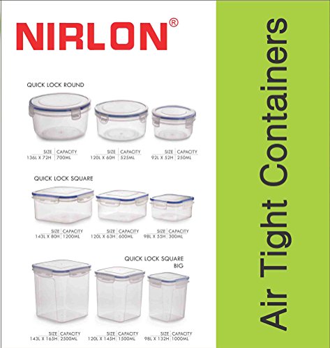 Image of Air Tight Container Set for Kitchen Round Container, Square Container, Square Container Combo of 9 Pieces, 100% Leak Proof, Durable 100% Toxic Free, Healthy