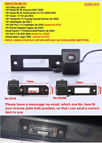 Waterproof HD Color Wide Viewing Angle License Plate Car Rear View Camera with Night Vision replacement for Touran B5 B6 3C 3B caddy Golf Plus Multivan T5 Skoda Superb Polo - Image 4