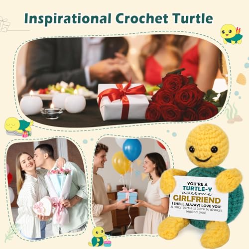 Girlfriend Gifts for Her, To My Love Birthday Anniversary Wedding Graduation Gift for Girlfriend Her from Boyfriend, Romantic I Love You Gift for Girlfriends, Handmade Positive Crochet Animals Turtle - Image 6