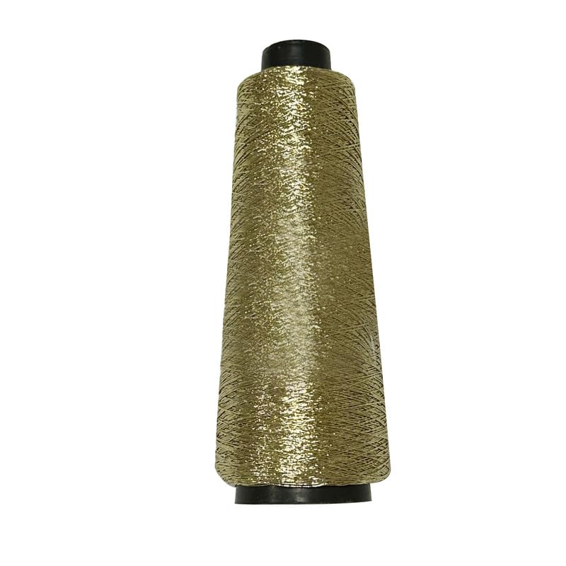 1 Roll 0.8MM Wide Metallic Glitter Crochet Yarn Sparkling Gold Polyester Yarn Metallic Thread String for Knitting,Weaving,DIY Woven Bag Making