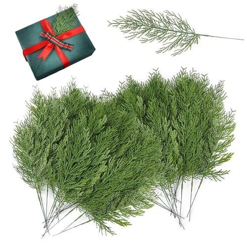 RHQFDM 50 Stücke Künstliche Tannenzweige 34 cm Gefälschte...