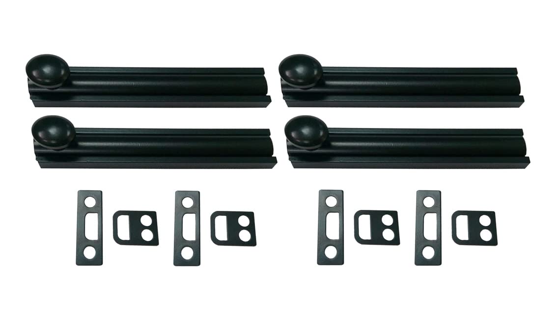 Solid Brass Surface Bolts - 3" Matte Black -24
