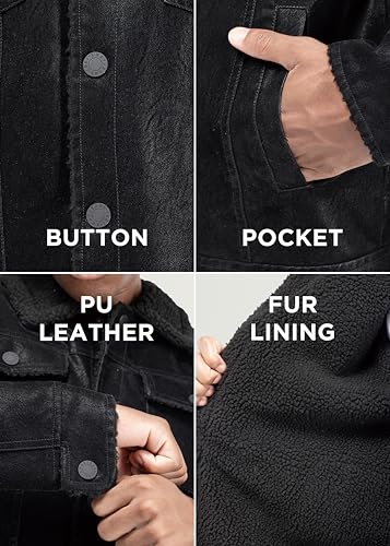 Image of X-Ray Men's Slim Fit Faux-Leather Moto Jacket with Removable Hood