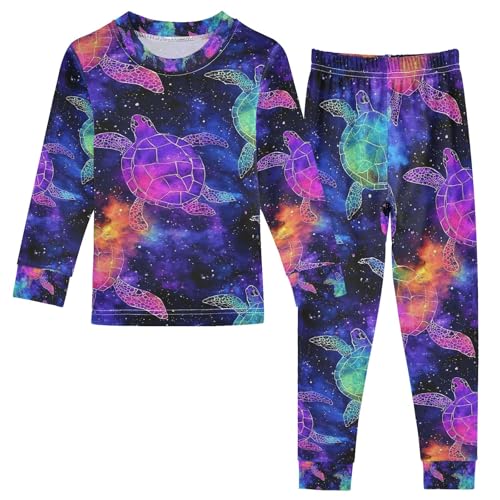 senya Turtle Magic Background Pajamas Set Long Sleeve Soft Cotton Sleepwear 2 Piece