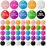 Sadnyy Blank Dog Pet Tags 25 mm for Engraving Aluminum Round Discs Smooth Metal Colorful Double Stamping Tag Pendants with Hole for DIY Craft Pet Charm Supplies(100 Pcs)