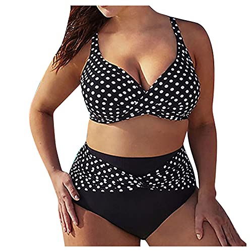 Conjunto de tankinis para mujer, pantalones cortos con traje de baño, traje de baño para mujer, dos trajes de baño, conjunto de tankinis, conjunto de tankinis para mujer, talla L, Negro, XL