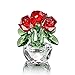 H&D Red Crystal Rose Bouquet Flowers Figurines Ornament with Gift box