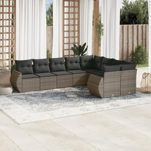 DYRJDJWIDHW Sofa Segunda Mano,sofá Cama 135,Sofas de Salon 3 plazas y 2 plazas Baratos,Set de Muebles de jardín 9 pzas y Cojines ratán sintético grisAdecuado para salón, Dormitorio