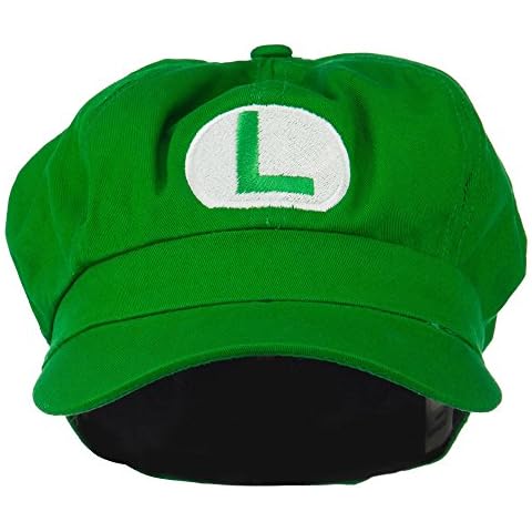 e4Hats.com Circle Mario and Luigi Embroidered Cotton Newsboy Cap - Lime M-L Cover