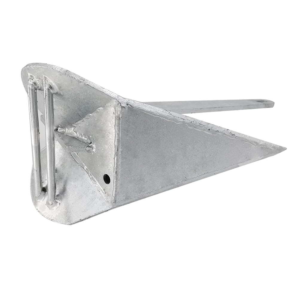 ISURE MARINE Ancre de bateau en acier galvanisé à chaud 22lb/10kg Delta Anchor Triangle Charrue Ancre