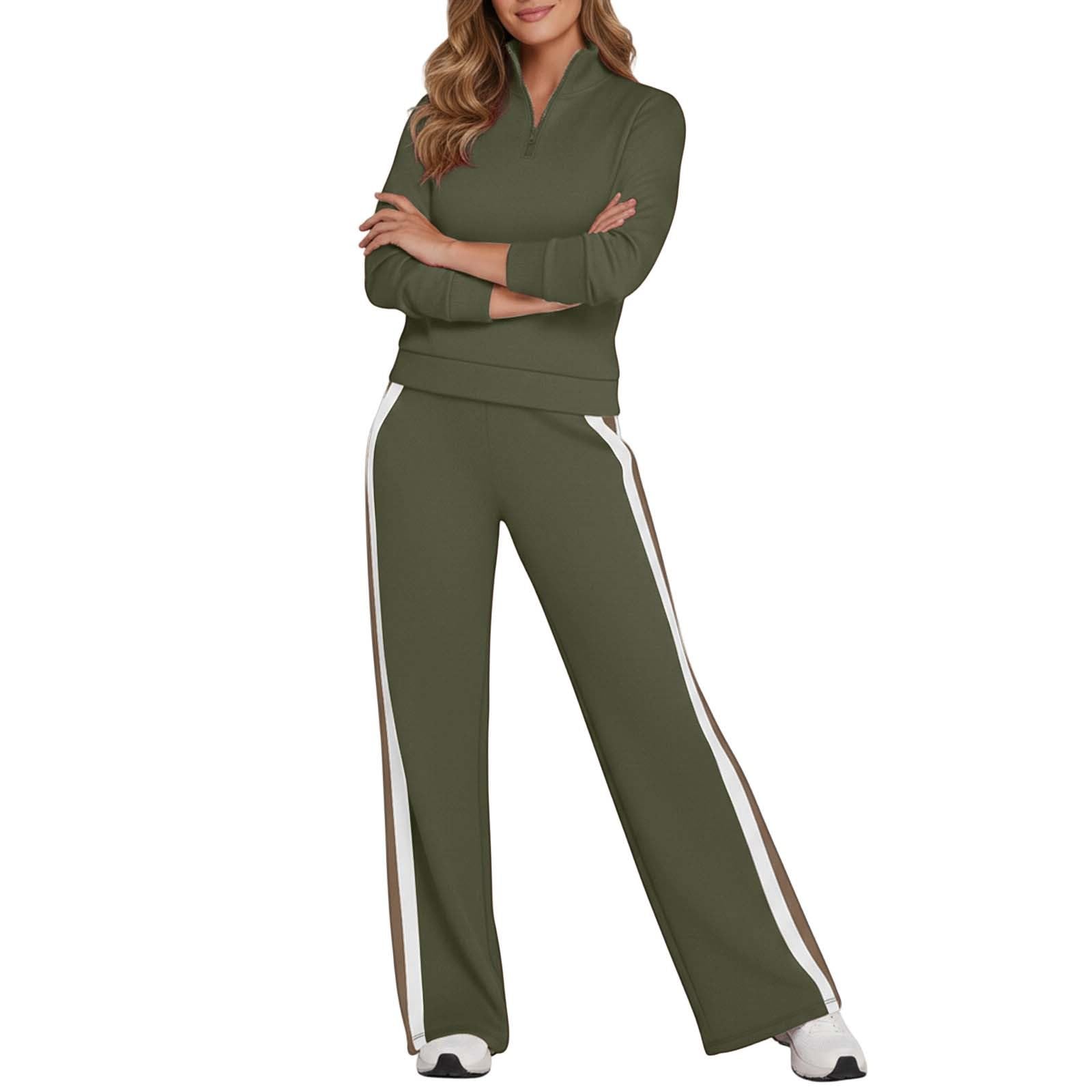 Conjunto Deportivo Urbano de Dos Piezas con Capucha y Cremallera Pantalones Holgados para Mujer Otoño Invierno