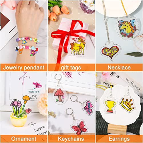 Shrinky Dink Paper, Cridoz 50Pcs Shrinky Dink Sheets Shrink Plastic Film for Keychains and Kids Creative Art Craft Marking