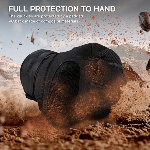 FREE SOLDIER Outdoor Handschuhe Herren Taktische Trainings Motorradhandschuhe Kletter Tactical Handschuhe Vollfinger Handschuhe Gilt für Radfahren Airsoft Militär Paintball (L,Schwarz)