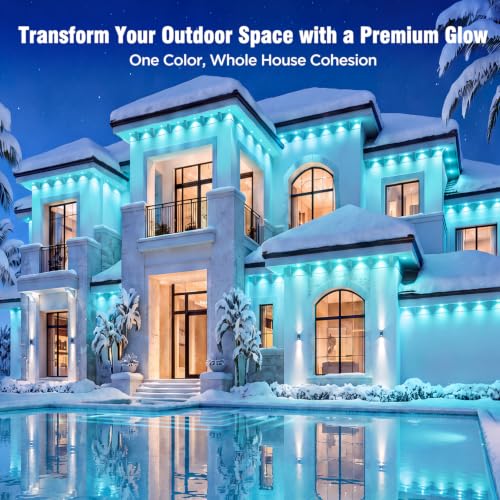 200FT RGB Permanent Outdoor Eaves Lights with App Remote, IP67 LED Bulbs use - image 8