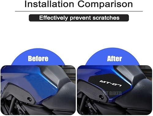 Miniatura 3 de OSKOE Motorcycle Fuel Tank MT07 Side Fuel Tank Pad Tank Pads Protector Stickers Decal Gas Knee Grip Traction Pad Tankpad for Y&amp;amaha MT 07 MT-07