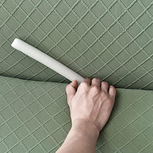 Funda de sofá elástica verde y suave de 3 plazas con base reforzada 3