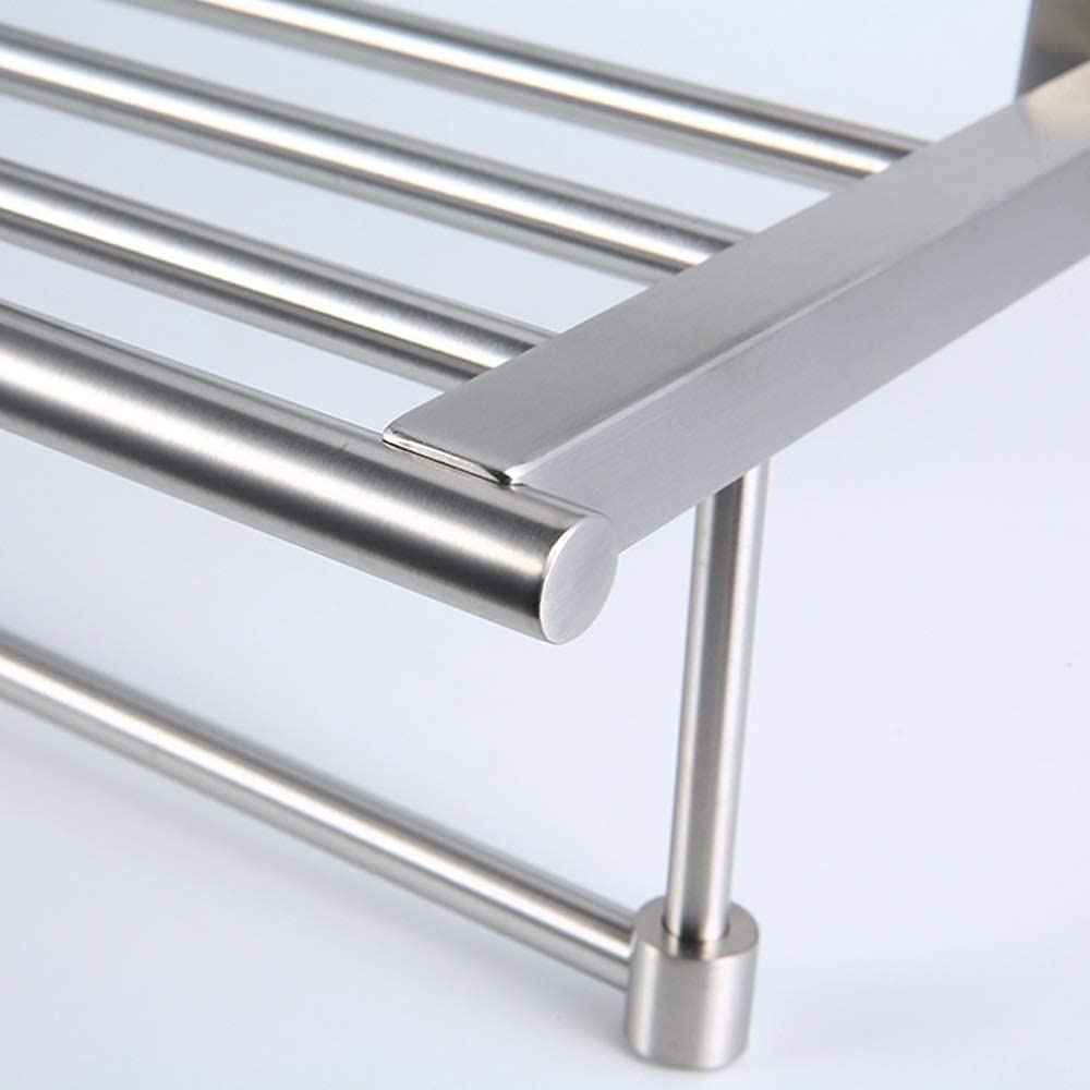 Portasciugamani, mensola da Bagno in Acciaio Inox con Gancio, Multifunzione, da Parete, per Bagno, Cucina e Cucina/Stile 1
