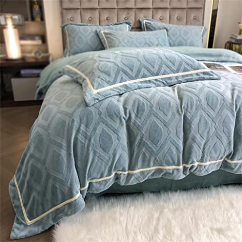 Parure de lit velours housse de couette Queen Size drap de lit doux et confortable