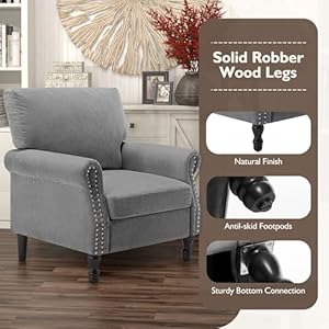 Accentchairhighbackupholsteredarmchairwithsolidlegsleisuresinglesofachairforlivingroombedroomhomeofficelightgrayallsenson Urban Country Home Decor Accent chair high back upholstered armchair with solid legs leisure single sofa chair for living room bedroom home officelight grayall senson urban country home decor