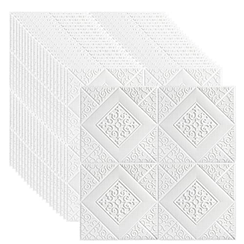 GRANDMEI 3D WallpaperPeel and Stick Self-Adhesive Wall Panelfor Ceiling Bedroom Home Livingroom Background (White20) by GRANDMEI - Used condition - US$41.68