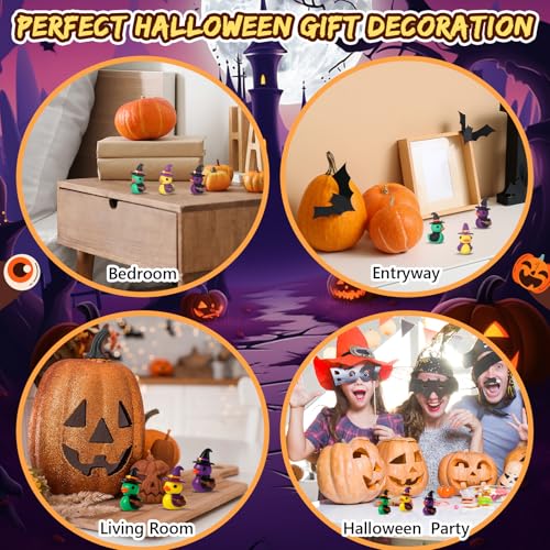 Image of Gejoy 50 Pcs Mini Witch Rubber Ducks Small Assorted Halloween Duck Figurines Bulk for Ducking Party Favors Halloween Carnival Supplies