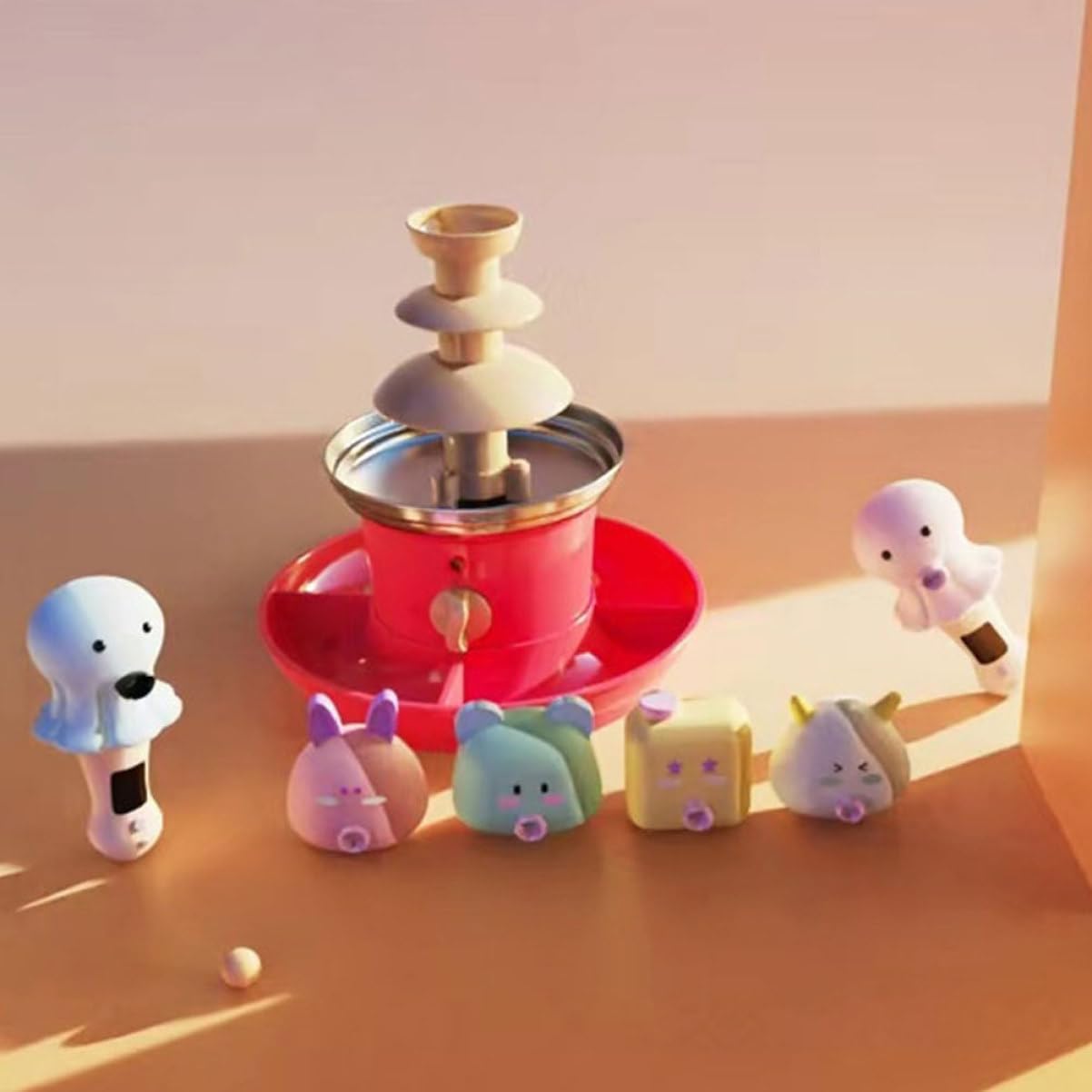 1Set Chocolate Fountain Machine Chocolate Melt Maker for Parties Weddings Gatherings Easy to Clean Fruit Candy Serving Plate